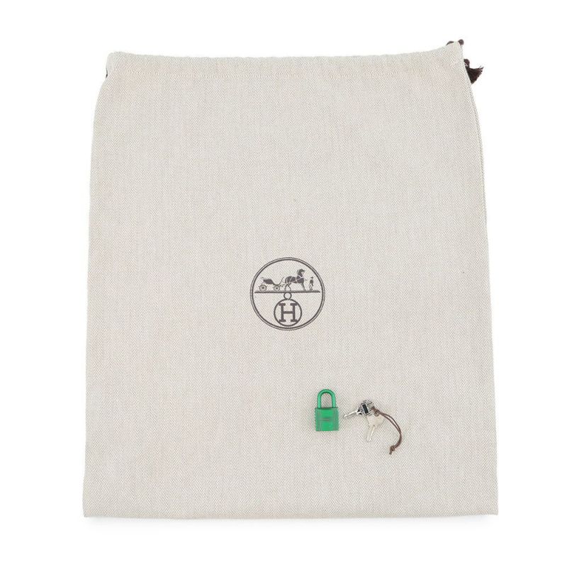 エルメス ハンドバッグ ピコタンロックMM モノクローム バンブー/グリーン金具 トリヨンクレマンス B刻印