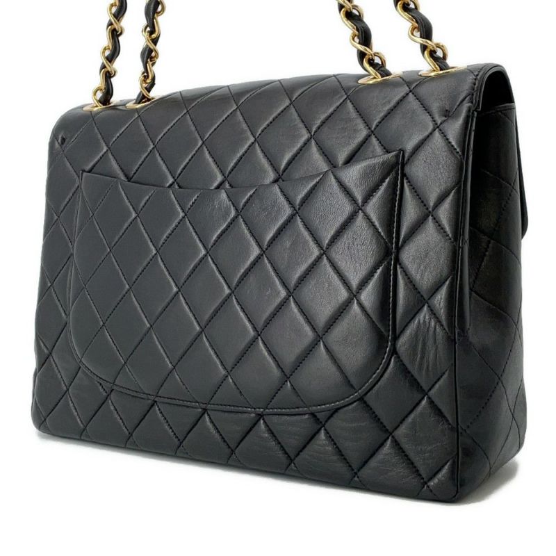 シャネル チェーンショルダーバッグ マトラッセ30 ココマーク ラムスキン A04412 CHANEL デカマト 黒