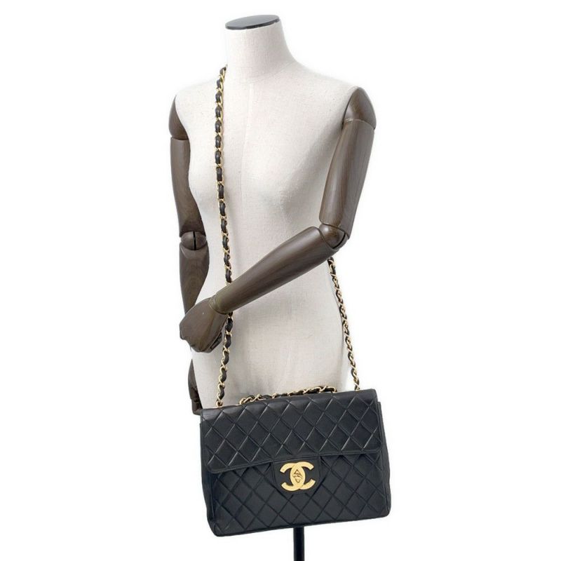 シャネル チェーンショルダーバッグ マトラッセ30 ココマーク ラムスキン A04412 CHANEL デカマト 黒