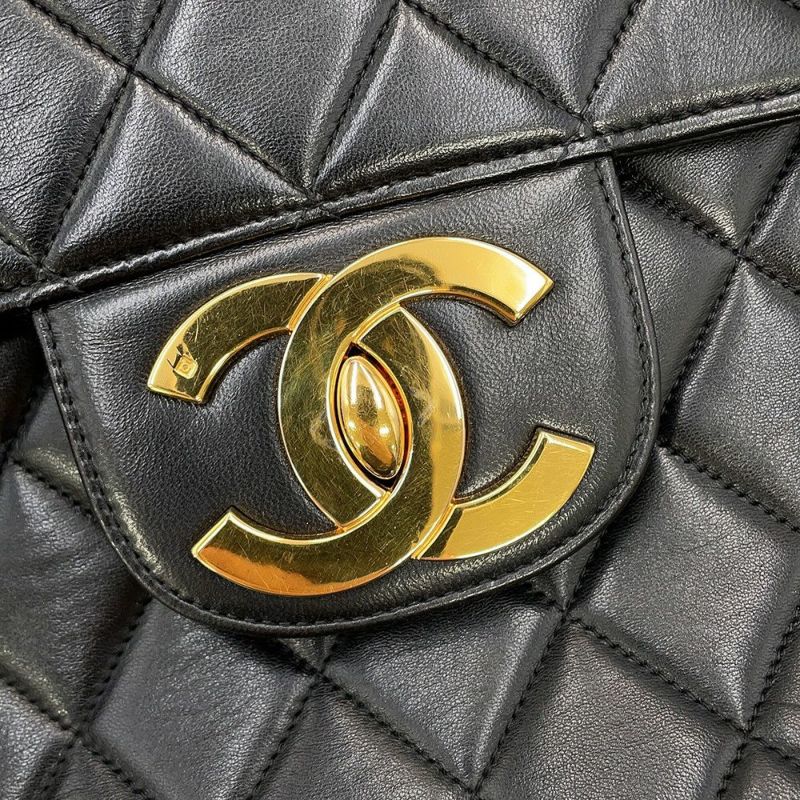 シャネル チェーンショルダーバッグ マトラッセ30 ココマーク ラムスキン A04412 CHANEL デカマト 黒