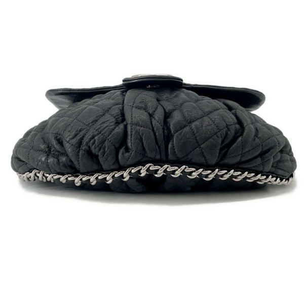 シャネル チェーンショルダーバッグ マトラッセ チェーンアラウンド レザー CHANEL 黒