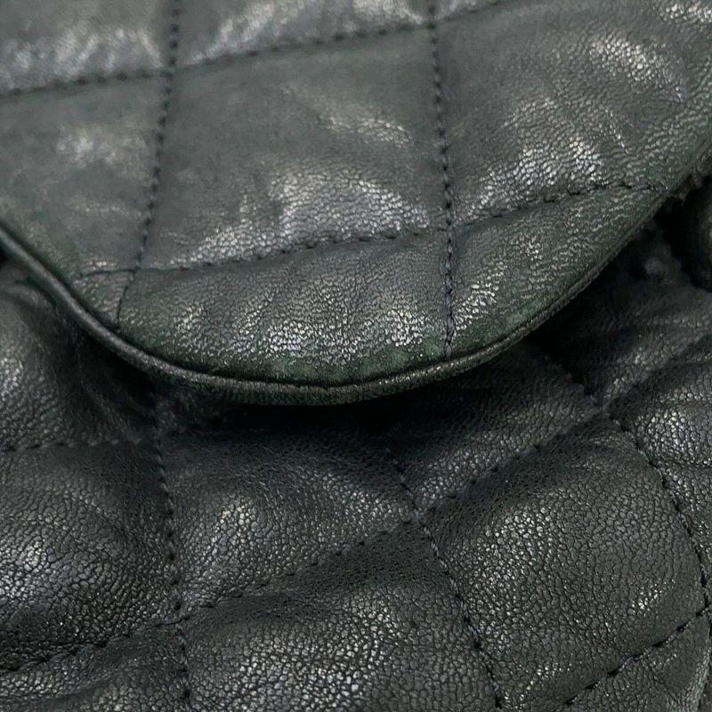 シャネル チェーンショルダーバッグ マトラッセ チェーンアラウンド レザー CHANEL 黒