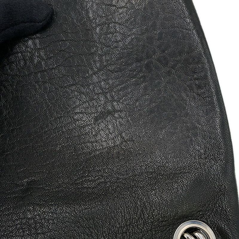 シャネル チェーンショルダーバッグ マトラッセ チェーンアラウンド レザー CHANEL 黒