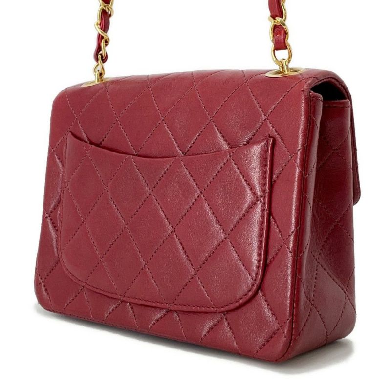 シャネル チェーンショルダーバッグ ミニマトラッセ ココマーク ラムスキン CHANEL ミニマト