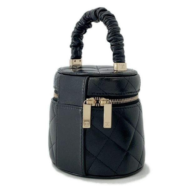 シャネル ハンドバッグ ミニ バニティバッグ マトラッセ ココマーク ラムスキン AP2729 CHANEL 黒
