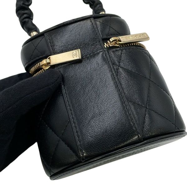 シャネル ハンドバッグ ミニ バニティバッグ マトラッセ ココマーク ラムスキン AP2729 CHANEL 黒