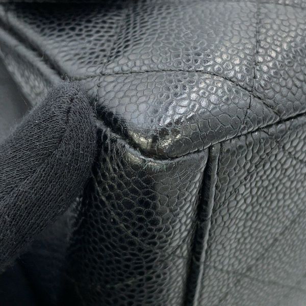 シャネル チェーンショルダーバッグ マトラッセ34 ココマーク マキシ ダブルフラップ Wチェーン A58601 デカマト 黒