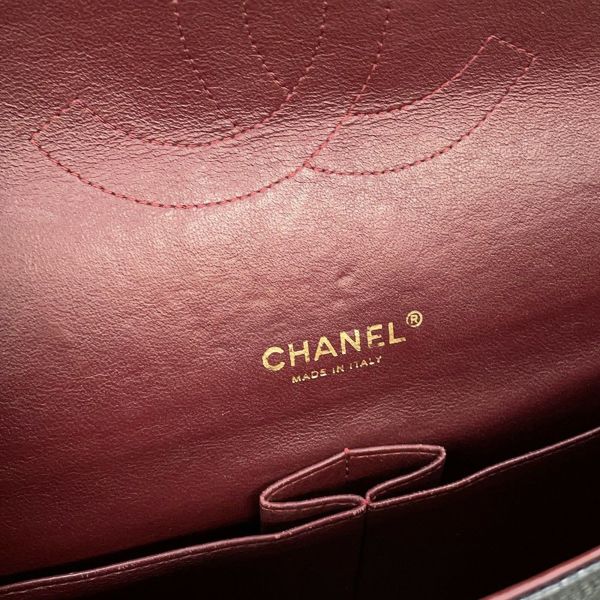 シャネル チェーンショルダーバッグ マトラッセ34 ココマーク マキシ ダブルフラップ Wチェーン A58601 デカマト 黒