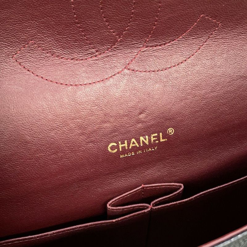 シャネル チェーンショルダーバッグ マトラッセ34 ココマーク マキシ ダブルフラップ Wチェーン A58601 デカマト 黒