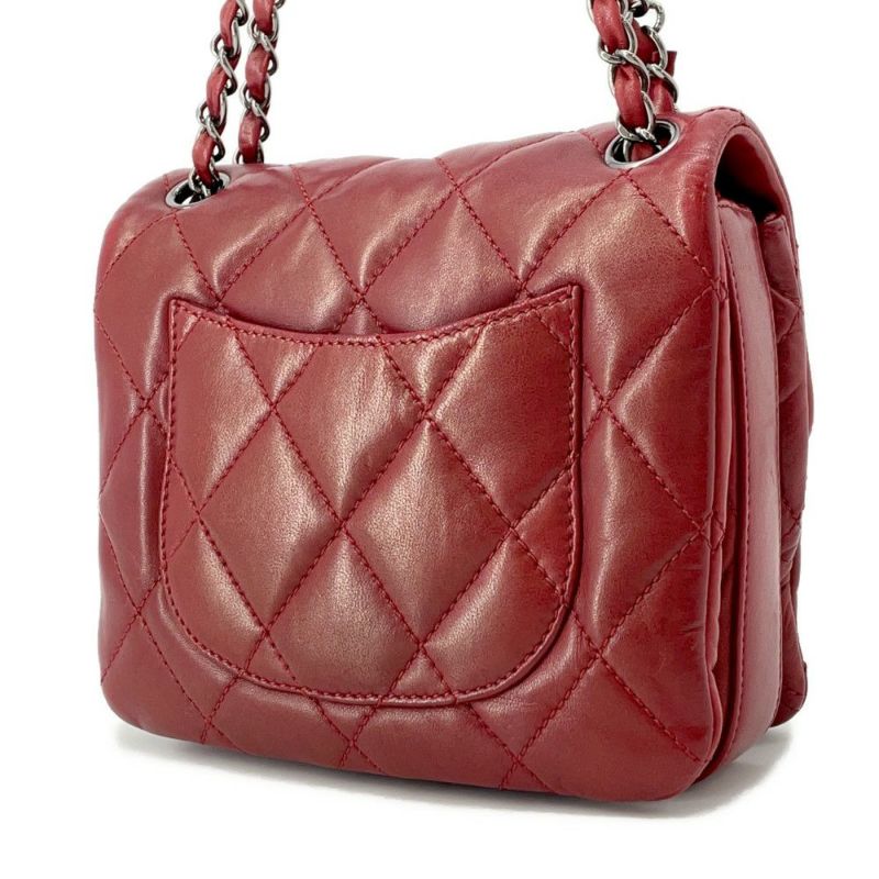 シャネル チェーンショルダーバッグ ミニマトラッセ ココマーク ラムスキン CHANEL