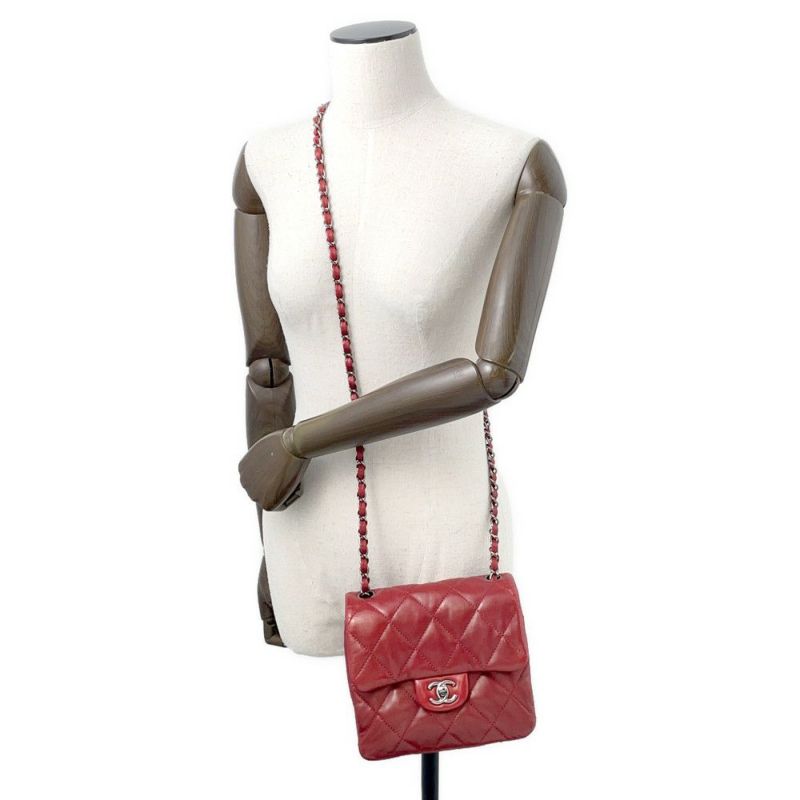 シャネル チェーンショルダーバッグ ミニマトラッセ ココマーク ラムスキン CHANEL