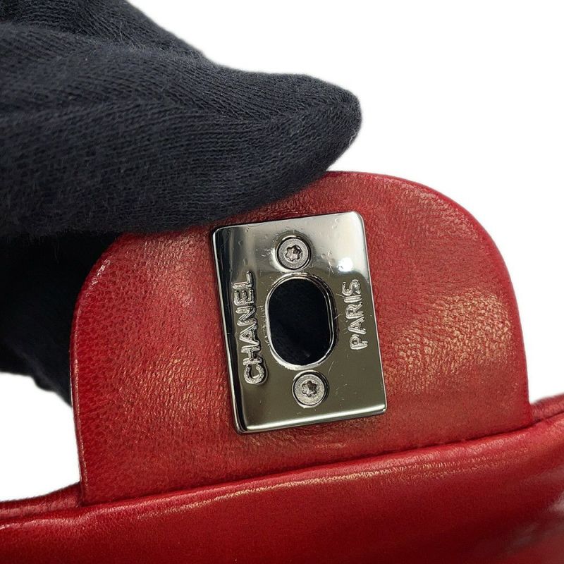 シャネル チェーンショルダーバッグ ミニマトラッセ ココマーク ラムスキン CHANEL