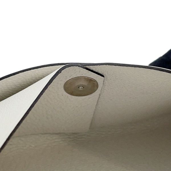 エルメス コインケース カルヴィ デュオ Selle en Desordres ナタ/マルチカラー/シルバー金具 スイフト B刻印 財布 白