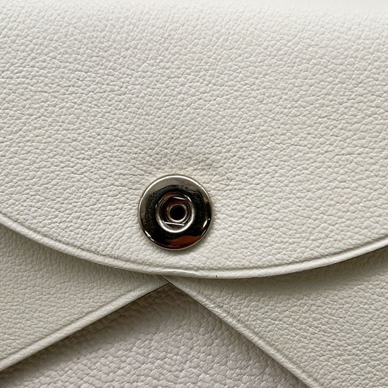 エルメス コインケース カルヴィ デュオ Selle en Desordres ナタ/マルチカラー/シルバー金具 スイフト B刻印 財布 白