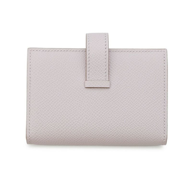 エルメス カードケース ベアン ミニ 小銭入れ付き モーヴペール/シルバー金具 エプソン B刻印 ERMES 名刺入れ コインケース