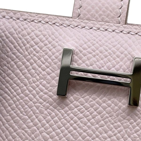 エルメス カードケース ベアン ミニ 小銭入れ付き モーヴペール/シルバー金具 エプソン B刻印 ERMES 名刺入れ コインケース