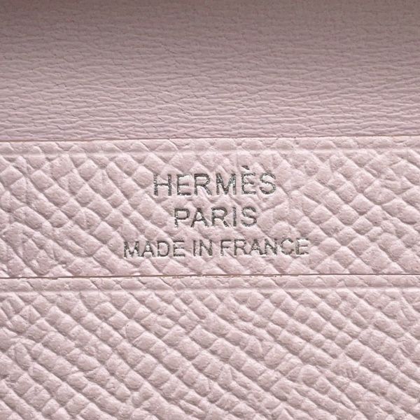 エルメス カードケース ベアン ミニ 小銭入れ付き モーヴペール/シルバー金具 エプソン B刻印 ERMES 名刺入れ コインケース