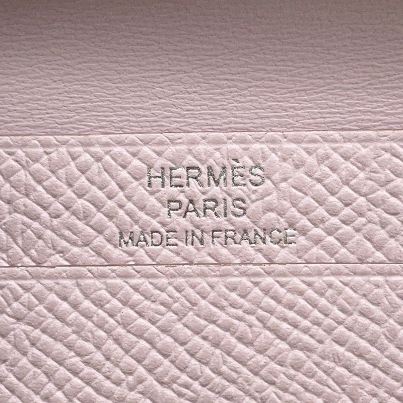 エルメス カードケース ベアン ミニ 小銭入れ付き モーヴペール/シルバー金具 エプソン B刻印 ERMES 名刺入れ コインケース