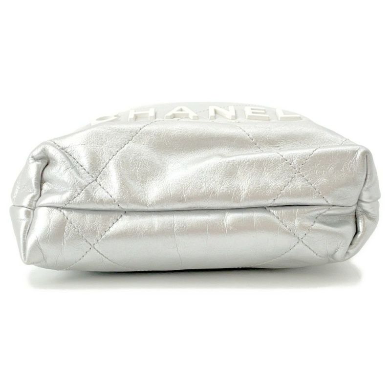 シャネル ハンドバッグ CHANEL 22 ミニ ココマーク シャイニーカーフレザー AS3980 CHANEL 2way 白