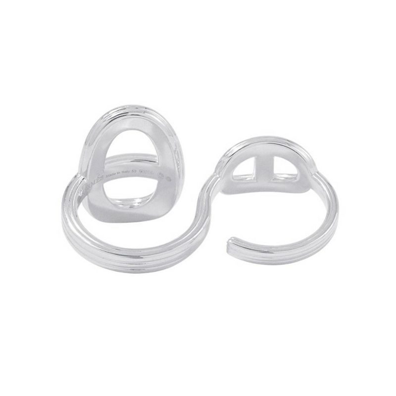 エルメス リング シェーヌダンクル24 ダブルリング TGM SV925 リングサイズ53 HERMES 指輪 ジュエリー