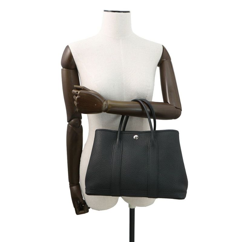 エルメス トートバッグ ガーデンパーティTPM ブラック/シルバー金具 ネゴンダ U刻印 黒