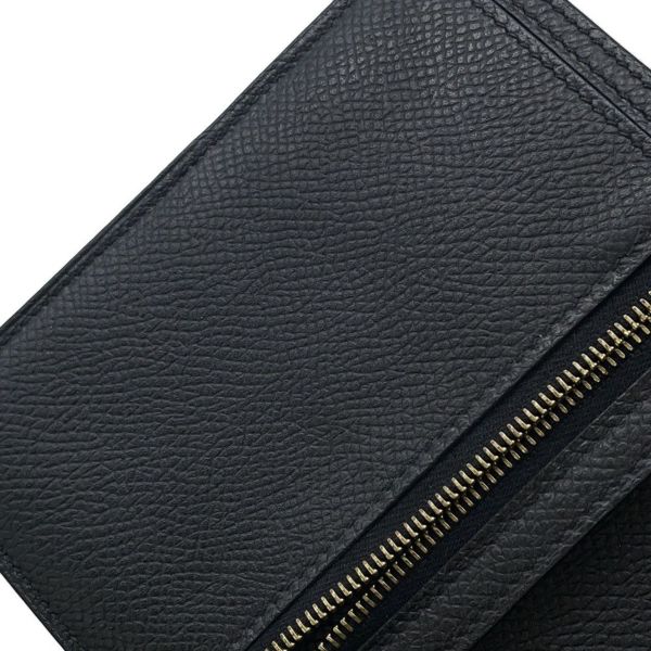 エルメス 二つ折り財布 ベアンコンパクト ブラック/ゴールド金具 エプソン W刻印 HERMES 財布 黒