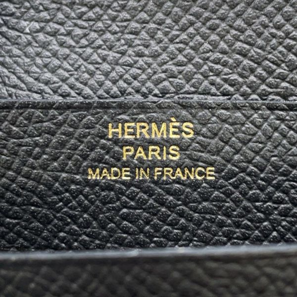 エルメス 二つ折り財布 ベアンコンパクト ブラック/ゴールド金具 エプソン W刻印 HERMES 財布 黒