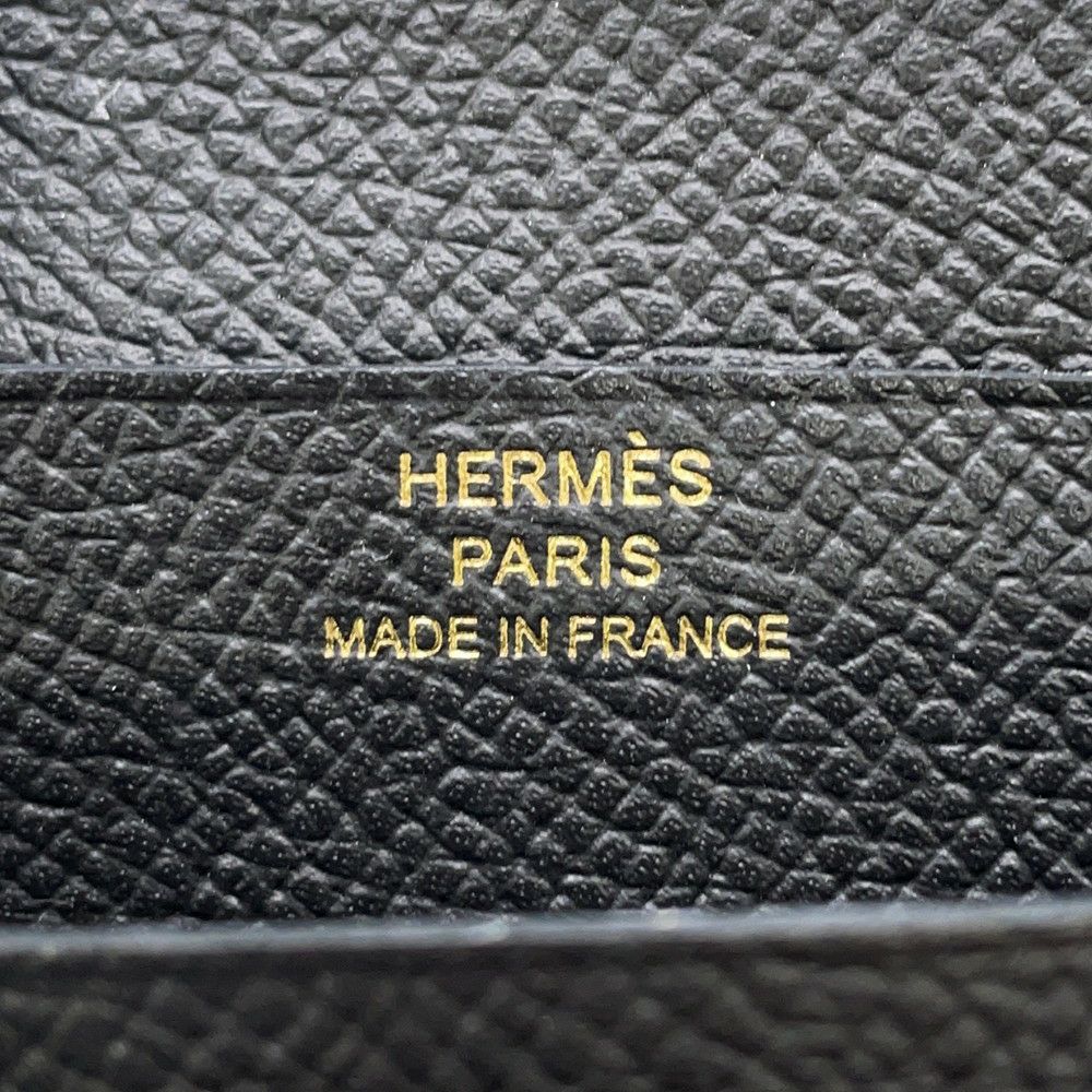 エルメス 二つ折り財布 ベアンコンパクト ブラック/ゴールド金具 エプソン W刻印 HERMES 財布 黒