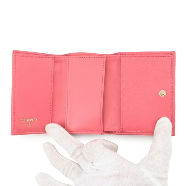 シャネル 三つ折財布 ココマーク マトラッセ ボーイシャネル A84432 CHANEL コンパクトウォレット