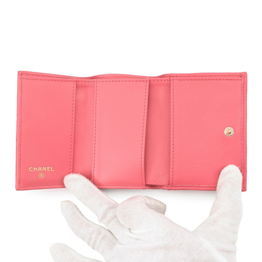 シャネル 三つ折財布 ココマーク マトラッセ ボーイシャネル A84432 CHANEL コンパクトウォレット