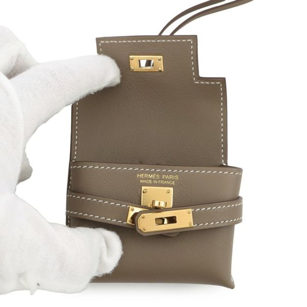 エルメス バッグチャーム ケリー フェスティバル エトゥープ/ゴールド金具 スイフト B刻印