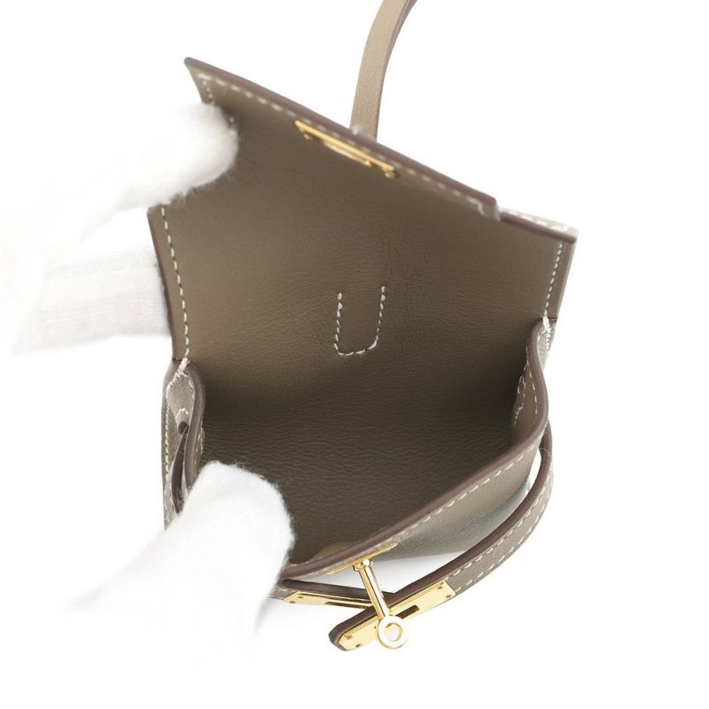 エルメス バッグチャーム ケリー フェスティバル エトゥープ/ゴールド金具 スイフト B刻印