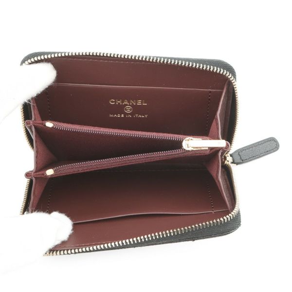 シャネル コインケース ココマーク ジップ コインパース キャビアスキン AP3686 CHANEL 財布 黒