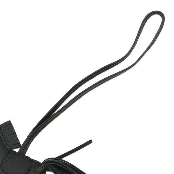 エルメス バッグチャーム ロデオ PM ブラック ラムスキン Y刻印 HERMES チャーム 黒