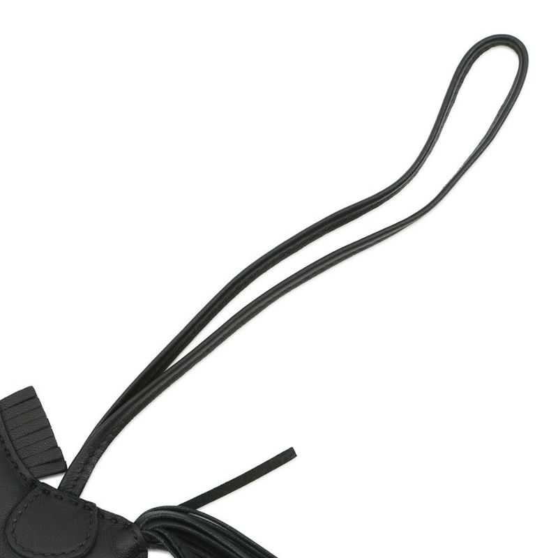 エルメス バッグチャーム ロデオ PM ブラック ラムスキン Y刻印 HERMES チャーム 黒