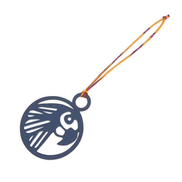 エルメス バッグチャーム プティアッシュ オウム ブルーサフィール/ブラック トゴ/エプソン