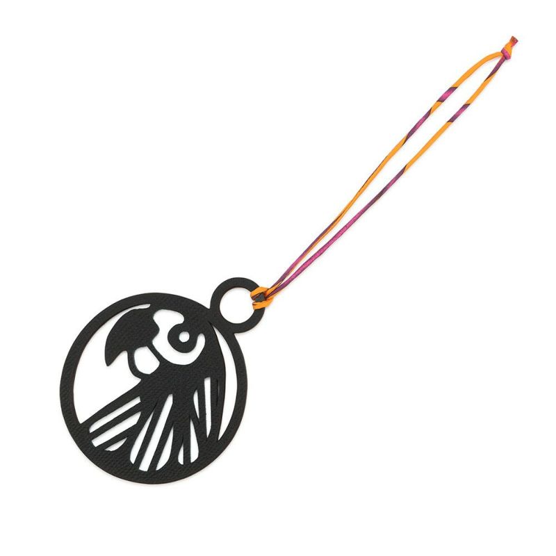 エルメス バッグチャーム プティアッシュ オウム ブルーサフィール/ブラック トゴ/エプソン