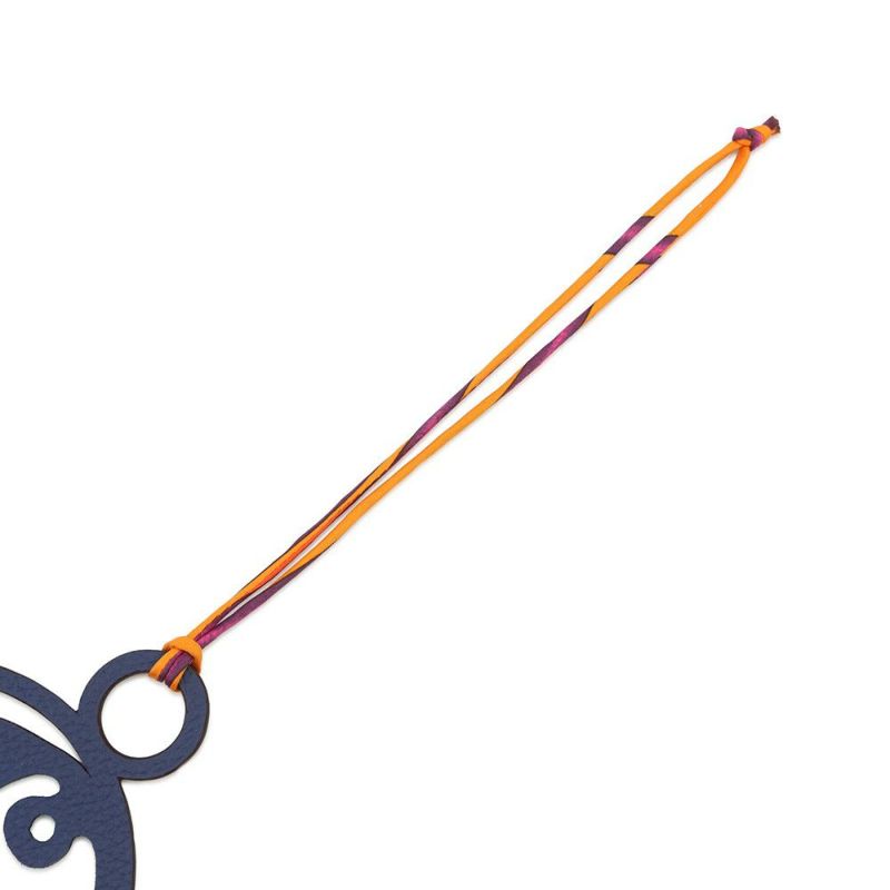 エルメス バッグチャーム プティアッシュ オウム ブルーサフィール/ブラック トゴ/エプソン