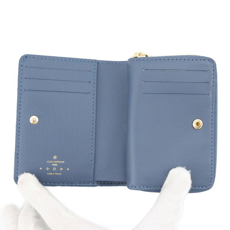 ルイヴィトン 二つ折り財布 モノグラム・デニム ポルトフォイユ・ルー 日本限定 LV リミックス M83160 ブルー