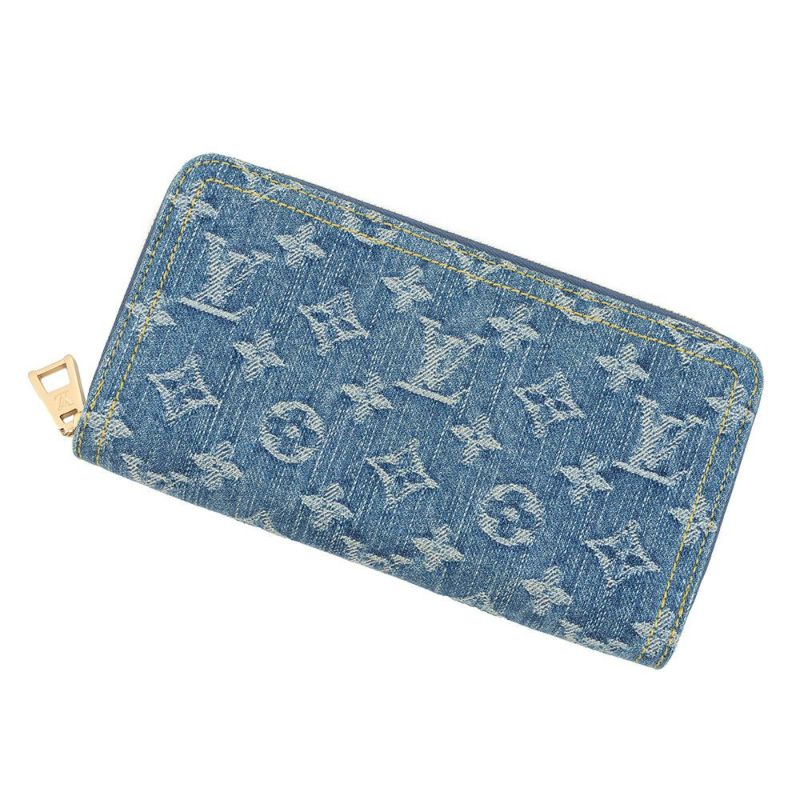 ルイヴィトン 長財布 モノグラム・ジャカード デニム ジッピー・ウォレット M81226 LOUIS VUITTON ブルー