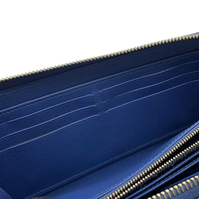 ルイヴィトン 長財布 モノグラム・ジャカード デニム ジッピー・ウォレット M81226 LOUIS VUITTON ブルー
