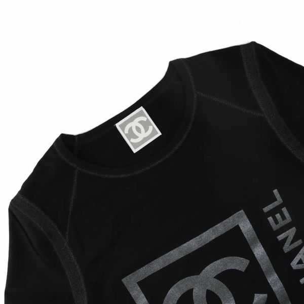 シャネル 半袖Tシャツ スポーツTシャツ ココマーク レディースサイズ38 P30784 CHANEL アパレル 黒