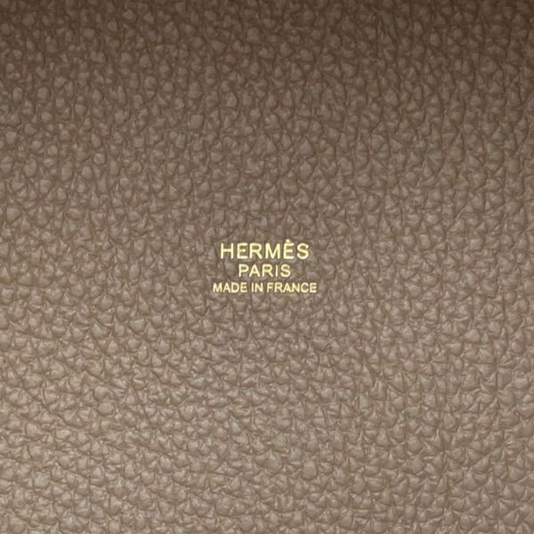 エルメス ハンドバッグ ピコタンロックMM エトゥープ/ゴールド金具 トリヨンクレマンス W刻印