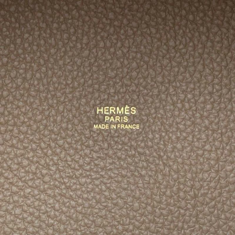 エルメス ハンドバッグ ピコタンロックMM エトゥープ/ゴールド金具 トリヨンクレマンス W刻印