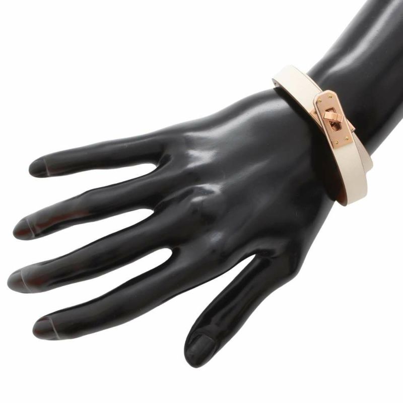 エルメス ブレスレット ミニ・ケリー・ドゥブルトゥール ナタ/ピンクゴールド金具 スイフト W刻印 サイズT3