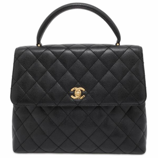 シャネル ハンドバッグ マトラッセ ココマーク キャビアスキン A12397 CHANEL トップハンドルバッグ 黒