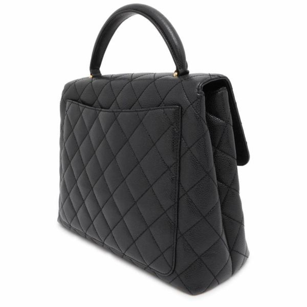 シャネル ハンドバッグ マトラッセ ココマーク キャビアスキン A12397 CHANEL トップハンドルバッグ 黒