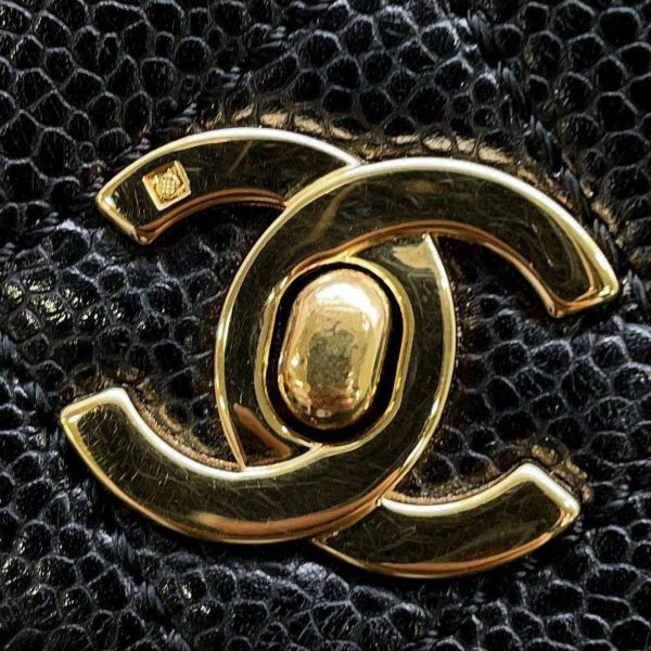 シャネル ハンドバッグ マトラッセ ココマーク キャビアスキン A12397 CHANEL トップハンドルバッグ 黒