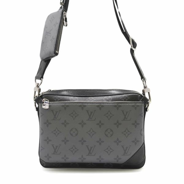 ルイヴィトン ショルダーバッグ モノグラム・エクリプス リバース トリオ・メッセンジャー M69443 LOUIS VUITTON 黒 ブラック