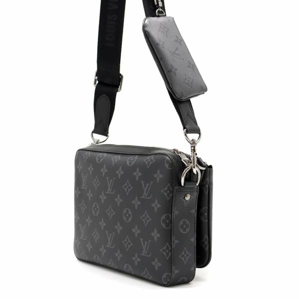 ルイヴィトン ショルダーバッグ モノグラム・エクリプス リバース トリオ・メッセンジャー M69443 LOUIS VUITTON 黒 ブラック